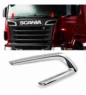 Stainless steel bonnet screen frames Scania 6 PRSC162