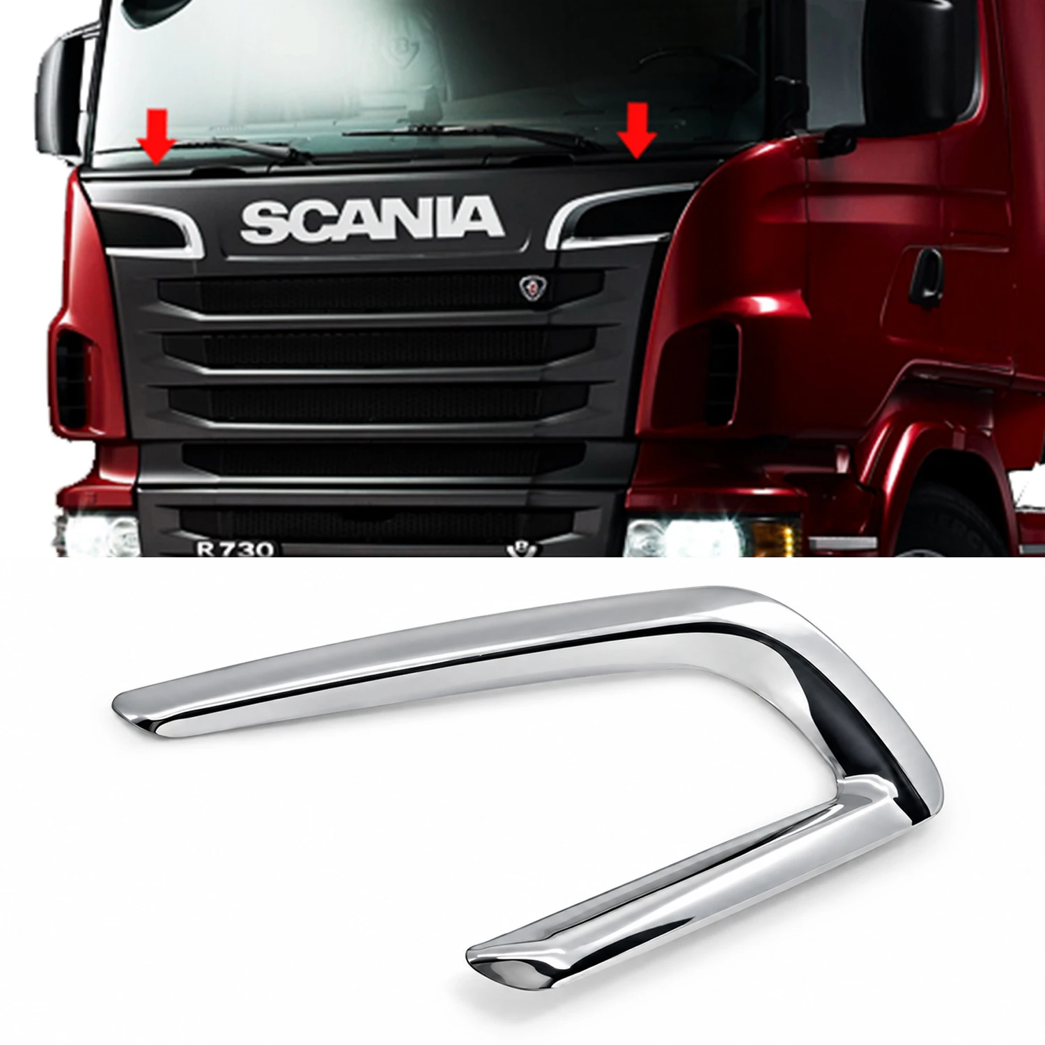 Stainless steel bonnet screen frames Scania 6 PRSC162 Stainless steel bonnet screen frames Scania 6 PRSC162