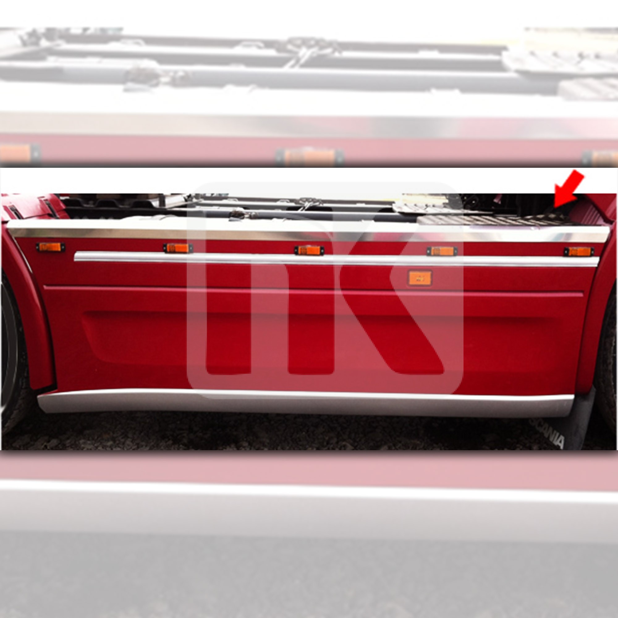 Ανοξείδωτο φιλέτο σπόιλερ Scania Streamline prsc196