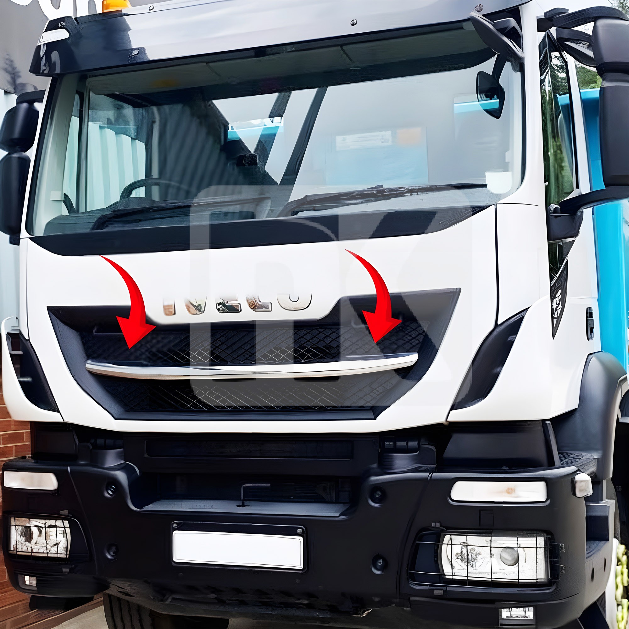 Ανοξείδωτο μεσαίο φιλέτο μάσκας Iveco Hi-way PRI117