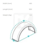 Half truck fender 900X450mm made of durable plastic for all conditions