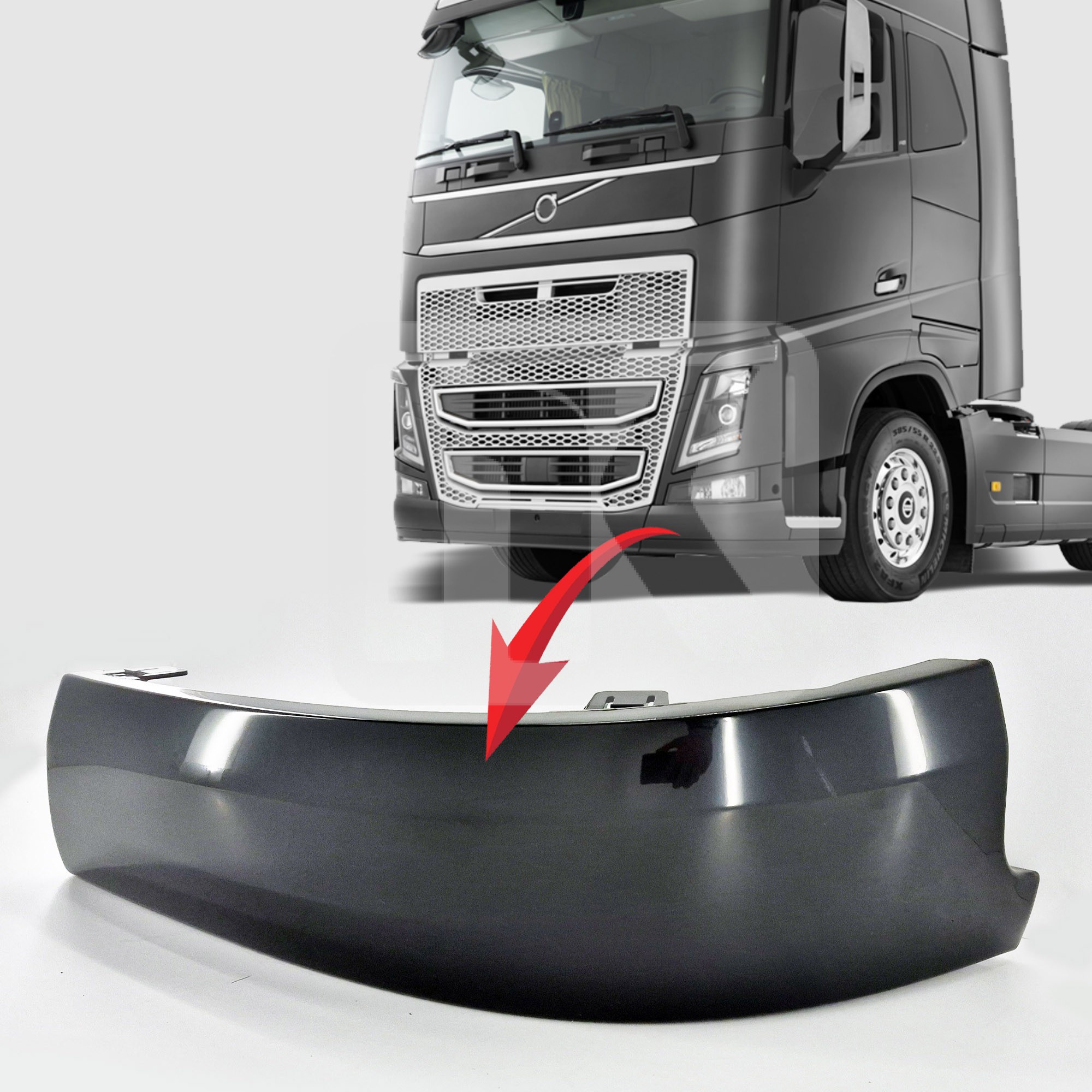 Γωνία προφυλακτήρα μαύρη (LH) Volvo FH4 82090731