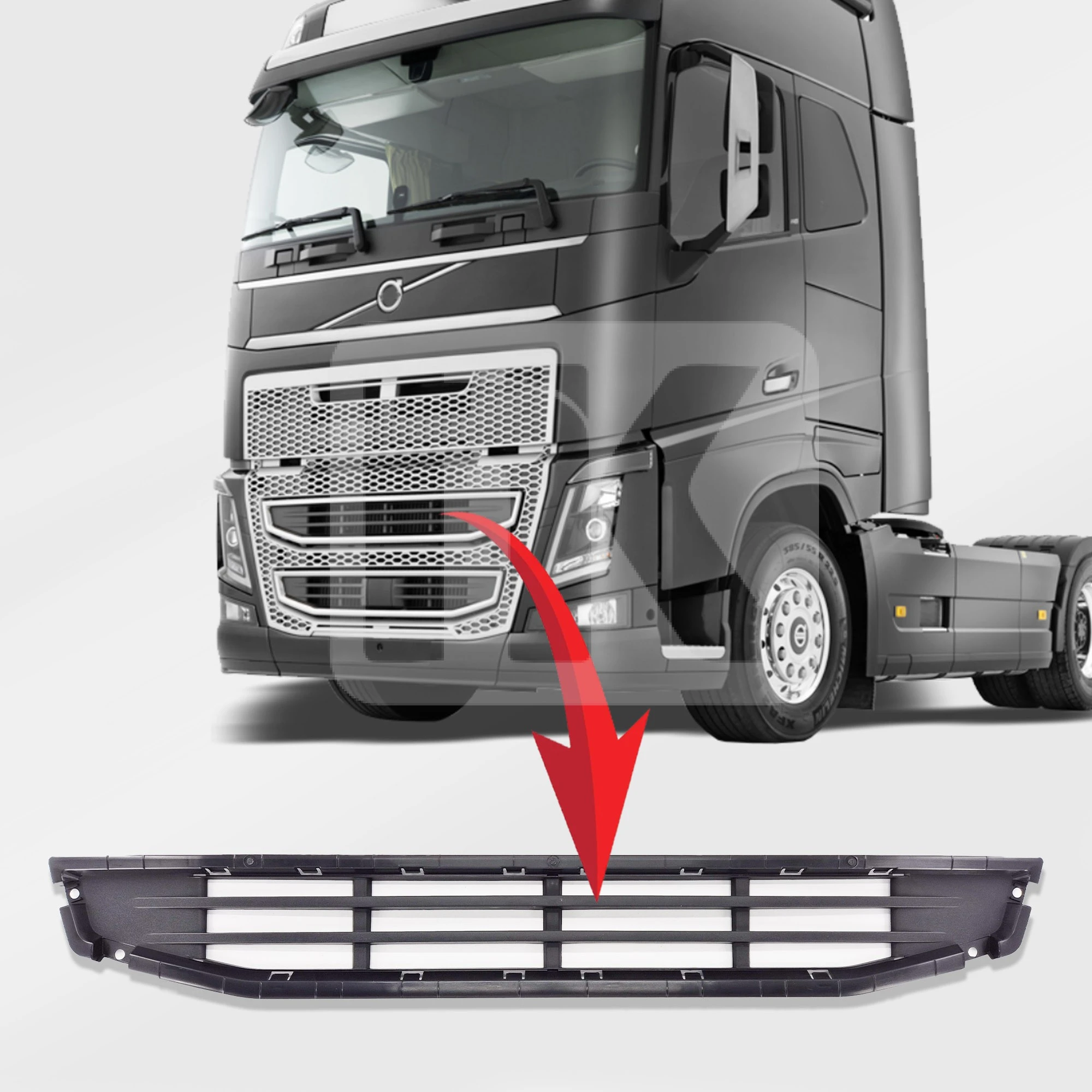 Γρίλια Μάσκας Επάνω Volvo FH4 πλαστική 82220161
