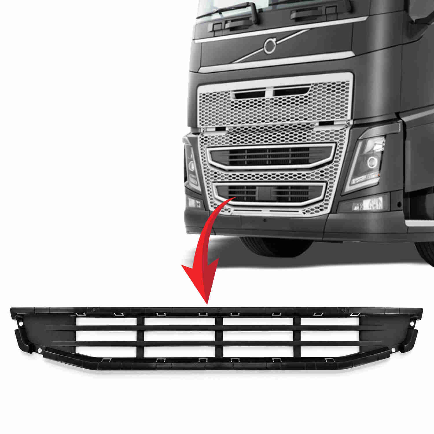 Lower grille Volvo FH4 plastic 82220206