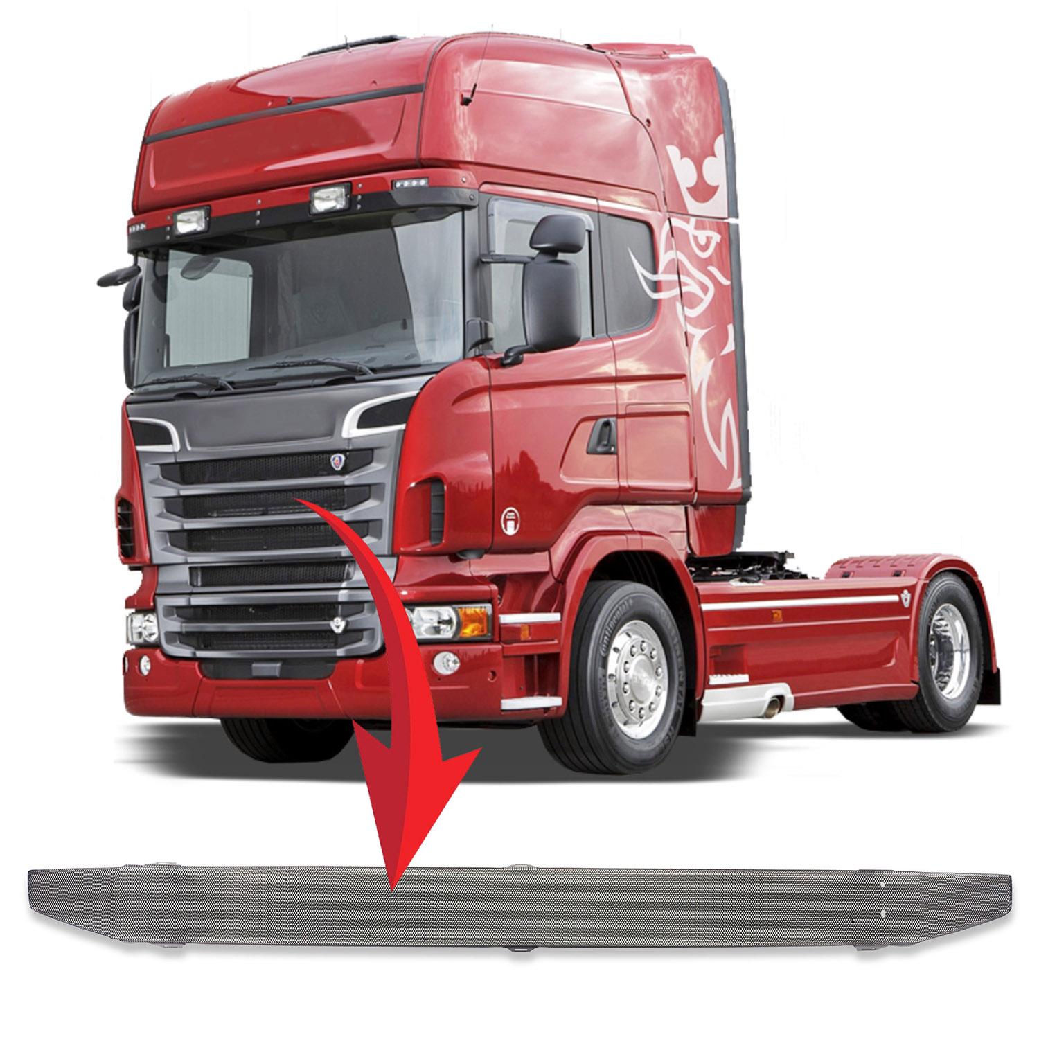 Middle bonnet screen Scania 6 1870593