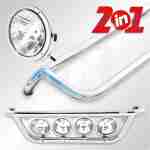 Μπάρα μάσκας με 4 προβολείς κομπλέ Scania 5/6 FULL INOX