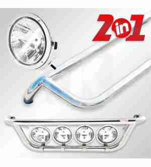 Μπάρα μάσκας με 4 προβολείς κομπλέ Scania 5/6 FULL INOX