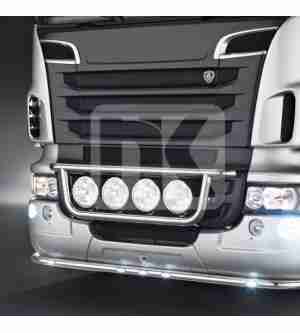 Μπάρα μάσκας με 4 προβολείς κομπλέ Scania 5/6 FULL INOX