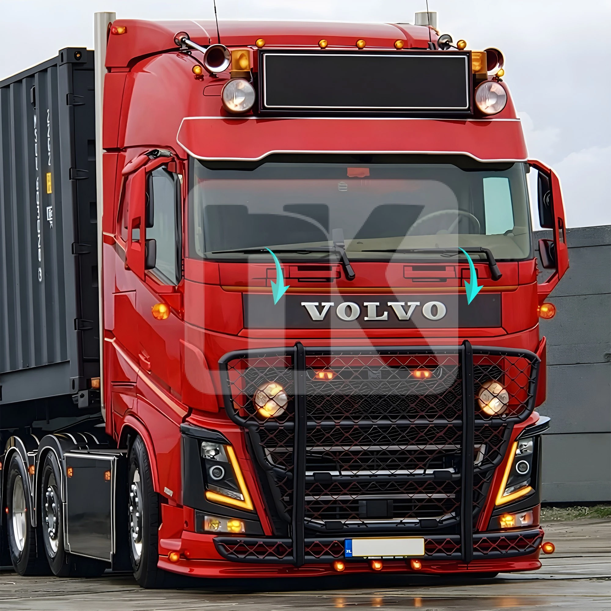 ABS Μετώπη Καπό Ανάγλυφη “VOLVO” για Volvo FH4/5 fpvo802