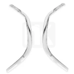 Set of side cabin glass and 4 stainless steel frames Scania S