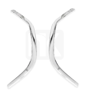 Set of side cabin glass and 4 stainless steel frames Scania S