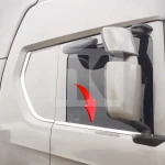 Set of side cabin glass and 4 stainless steel frames Scania S