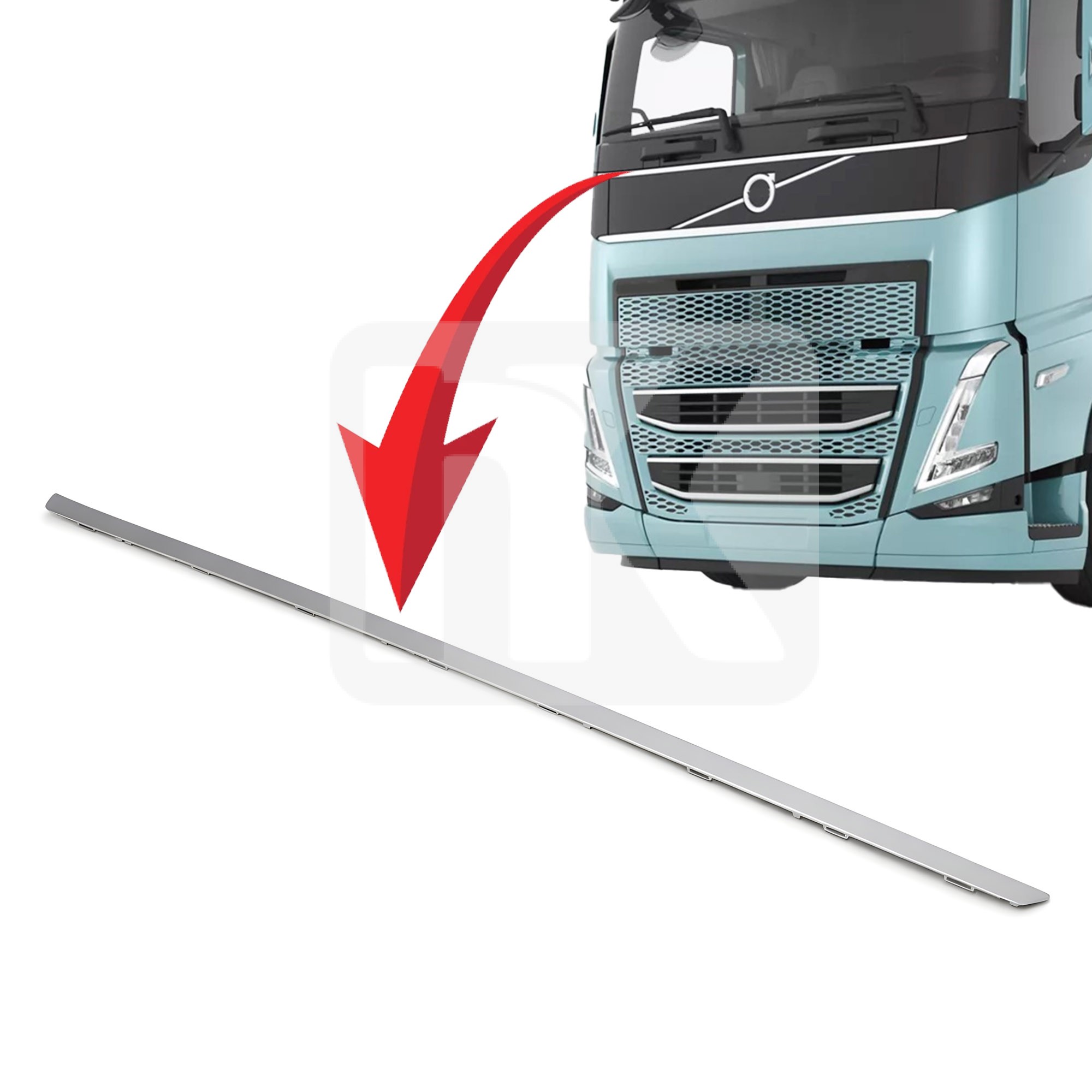 Πλαίσιο καπό επάνω Volvo FH4/5 ασημί 21316004