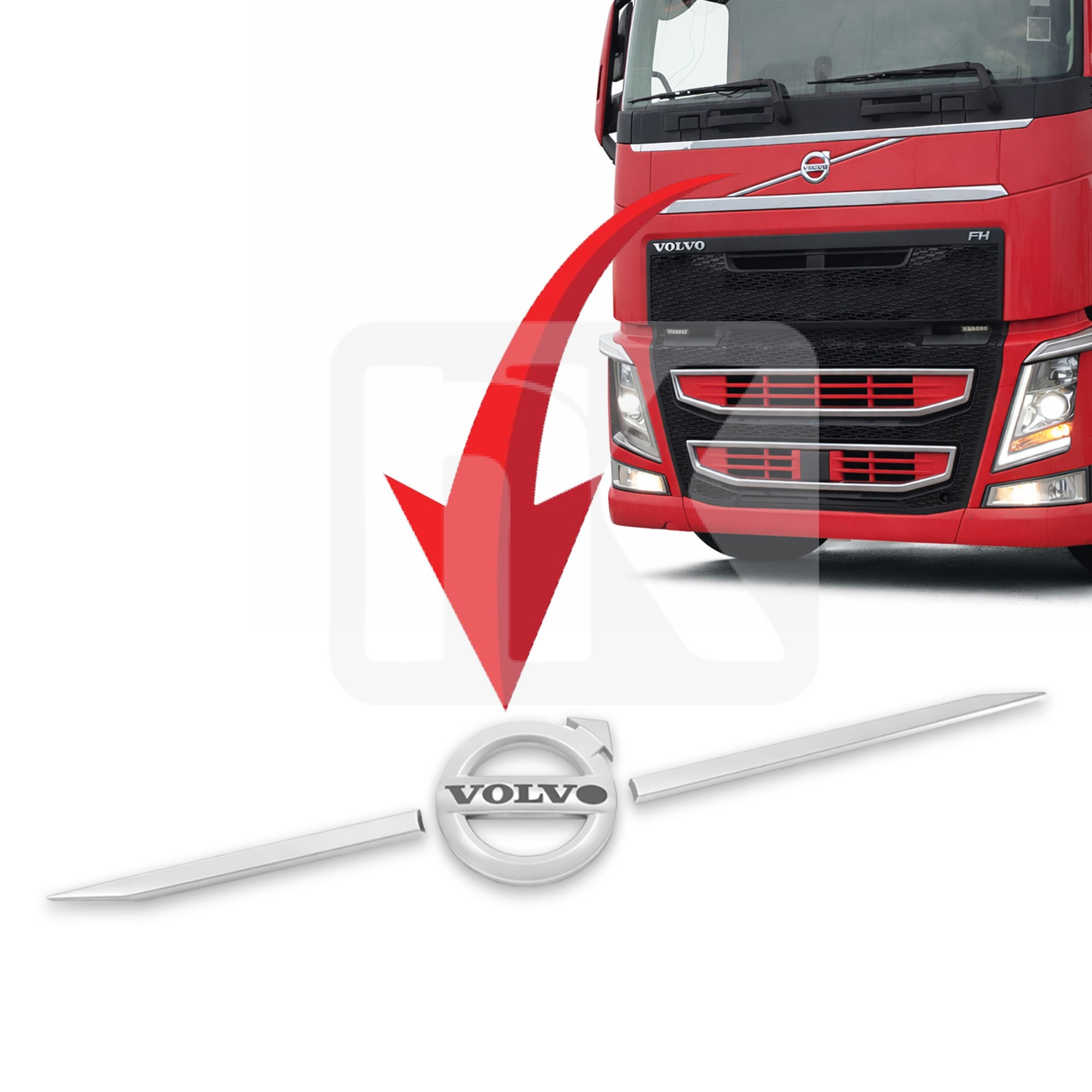 Σήμα καπό Volvo FH4 ασημί 21316012 SILVER