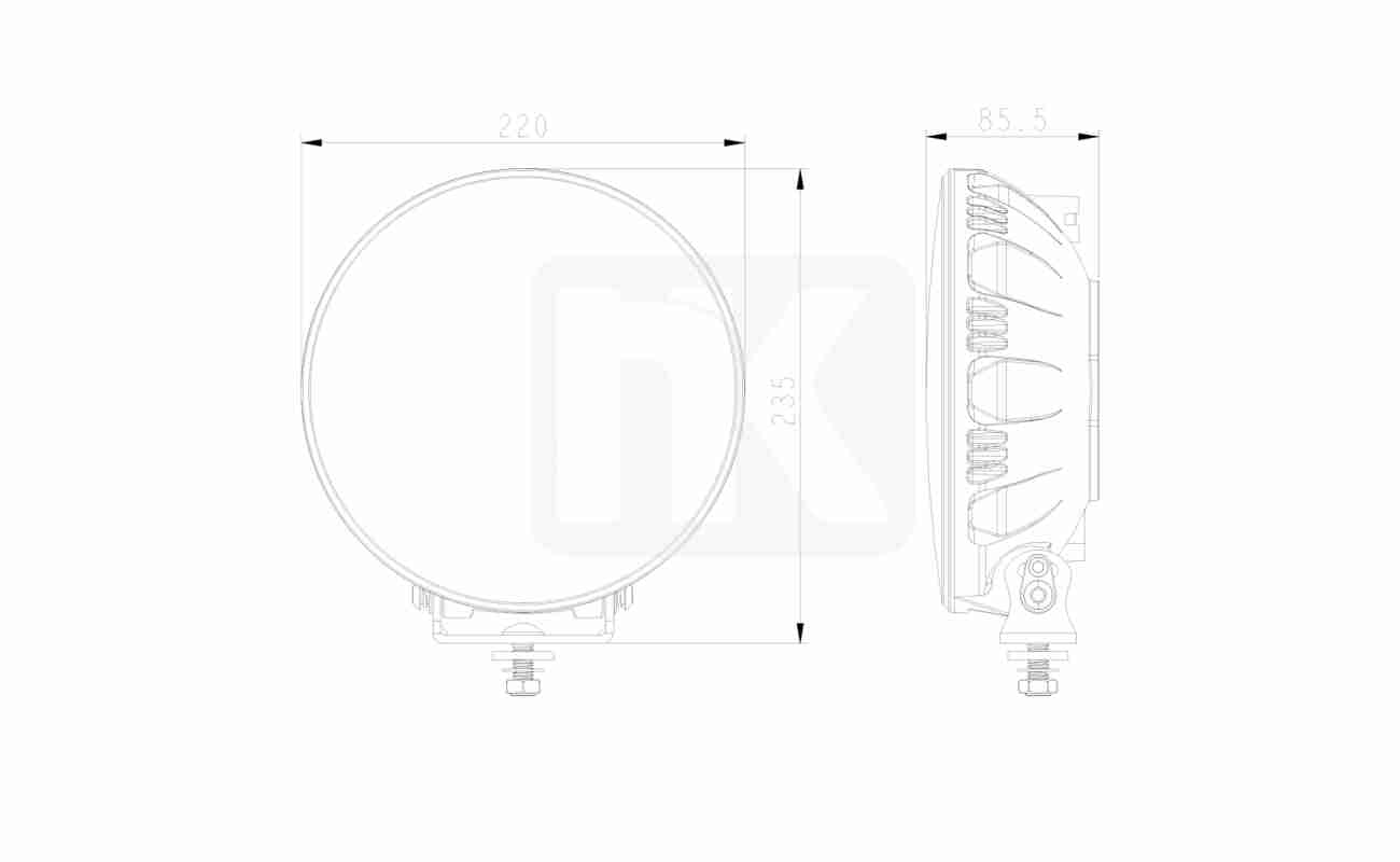 Προβολέας Οροφής IronPulse Round Dual-Color – LED Head Light