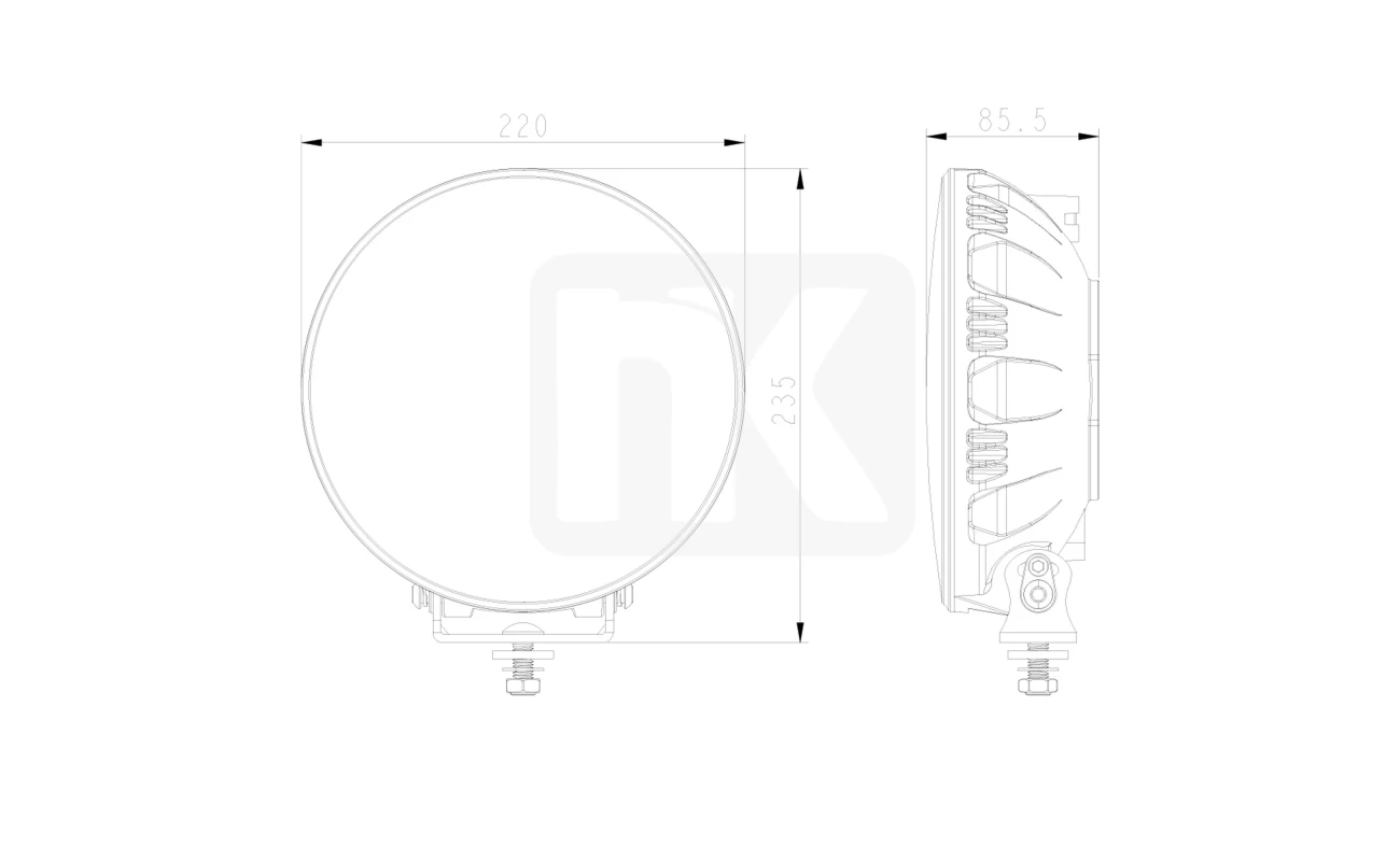 Προβολέας Οροφής IronPulse Round Dual-Color – LED Head Light