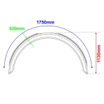 Φτερό καρότσας διπλού τροχού 620x1750x1130mm 42u1027