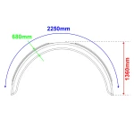 Φτερό καρότσας διπλού τροχού διάστασης 680x2250x1360mm 42u1301