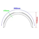 Φτερό καρότσας μονού τροχού 470x2000x1300mm 42u1005