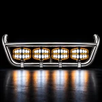 Σετ Ανοξείδωτη Μπάρα Μάσκας & Προβολείς Oval FULL LED Black Edition Volvo FH4
