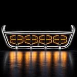 Σετ Ανοξείδωτη Μπάρα Μάσκας & Προβολείς Oval FULL LED Black Edition Volvo FH4
