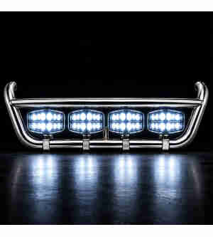 Σετ Ανοξείδωτη Μπάρα Μάσκας & Προβολείς Oval FULL LED Black Edition Volvo FH4