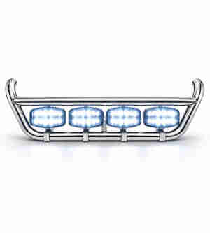 Σετ Ανοξείδωτη Μπάρα Μάσκας & Προβολείς Oval FULL LED Black Edition Volvo FH4
