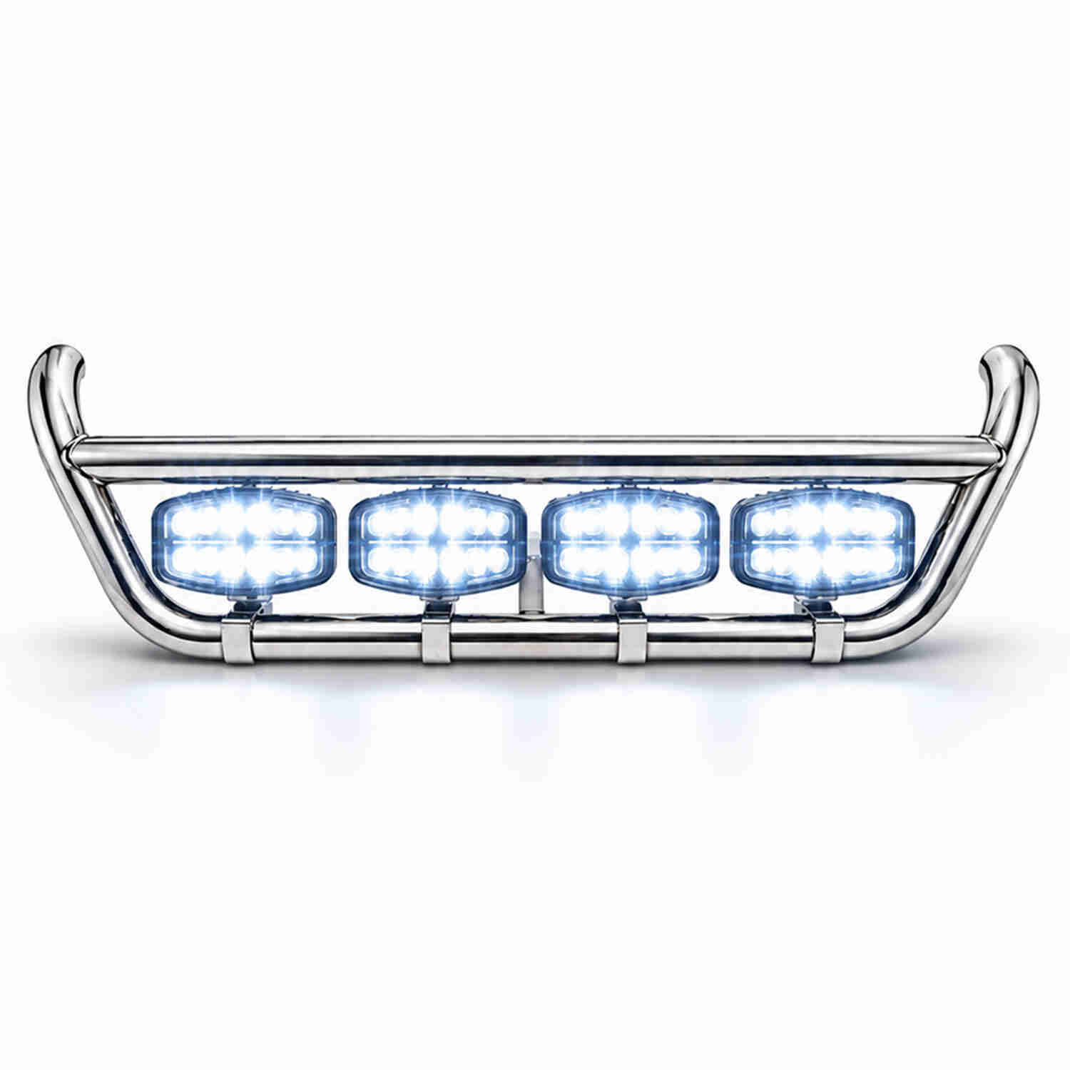 Σετ Ανοξείδωτη Μπάρα Μάσκας & Προβολείς Oval FULL LED Black Edition Volvo FH4