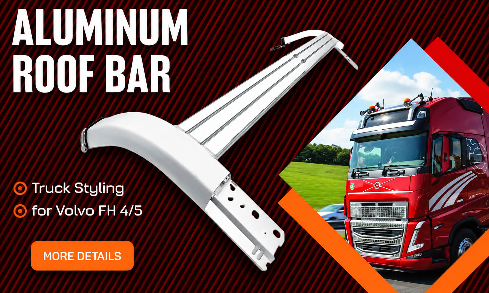 Aluminum Roof Bar Volvo FH 4/5 XL